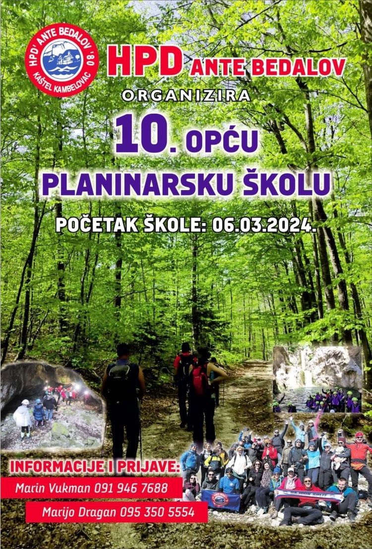Opća planinarska škola u organizaciji HPD Ante Bedalov 